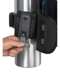 Close-up of Pony Pac Harness For Scuba Cylinders, Comfortable Back Carry, showcasing clip and strap detail on cylinder.