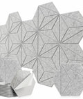 Hexagon Acoustic Panels Dead Ass Soundproof Foam Wall Tiles High Density Noise Dampeners Peel And Stick Audio Treatments Flame Resistant Home Studio Gear 12 Inch Grey Smooth texture