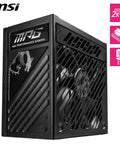 Fully Modular 850W PCIE5 Gaming Power Supply For Gamer Rigs With 80 Plus Gold, dual 12V 2x6 pin cables, side view
