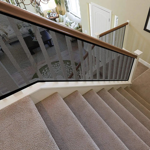 Staircase with Banister Guard Mesh Net for Stairs and Balconies Kid and Pet Safe Gate 10 ft Long by 2.6 ft High Indoor Outdoor Stair Rail Net