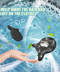 Reusable Laundry Hair Remover Tool For Dogs And Cats, Effortlessly Removes Lint And Dander From Bedding And Clothes, Safe For Washing Machines And Dryers, Durable Microfiber With Soft Hooks, 4 Pack, shown in washing machine water.