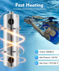 Stainless Steel Shell Tube Heat Exchanger 200KBTU With One Inch To One Point Five Inch FPT Ports For Pools Hot Tubs And Solar Heating