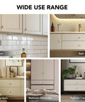 Champagne Bronze Cabinet Knobs Built From Tough Zinc For Kitchen Revamp Projects Ten Piece Set shown in various home settings.
