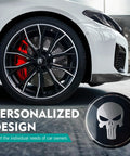 Beater Proof Full Set 4 Piece Wheel Center Hub Cap Covers Heavy Duty Steel Fits 56Mm Rims on black alloy wheel