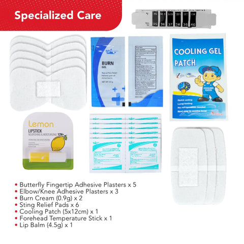 Kids First Aid Kit 246-Piece Bundle For Travel, Home, And Car Emergency Needs, Baby And Toddler Safe, Portable Mini Bag Included, Fully Stocked For Scrapes, Falls, Minor Injuries, And Everyday Emergencies with specialized care items.