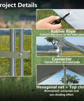 Image of the Large Metal Chicken Coop Walk In Poultry Pen Outdoor Shelter with waterproof and UV cover details.