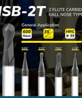 Carbide Ball Nose End Mill Micro Grain For Precision Machining Of Alloy Steels And Hardened Steels Two Flute ISB