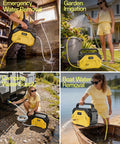 Heavy Duty Cordless Water Transfer Pump Delivers High Flow Rate And Smooth Operation On Standard Twenty Volt Batteries Tool Only in use for garden irrigation.