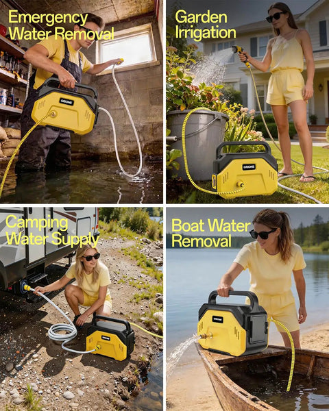 Heavy Duty Cordless Water Transfer Pump Delivers High Flow Rate And Smooth Operation On Standard Twenty Volt Batteries Tool Only in use for garden irrigation.