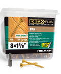 Box of Epoxy Coated Exterior Wood And Fence Screws Tan 8 X 1-5/8 Inch Torx Drive Self Drilling Point Coarse Thread with bit