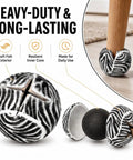 24 Pack Cool Zebra Stripe Furniture Tennis Ball Floor Protectors for Chair and Desk Legs on hardwood floor, heavy duty