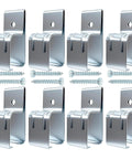 Beefy Heavy Duty Box Rail Hanger Bracket For Barn Doors, Rugged Rail Mount Bracket, Silver Finish, Easy Install, 8 Pack
