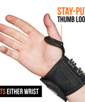 Kickass Magnetic Wristband With Thumb Loop Keeps Screws Nails And Drill Bits Locked Tight While You Tackle Projects Crafted From Reinforced Ballistic Nylon, showing adjustable thumb loop and fit for either wrist.