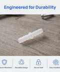 Sturdy 10 Piece Plastic Barbed Hose Connector Repair Kit For Garden Hoses Fast Leak Fixer Double Ended Pp Fittings For Indoor Irrigation Systems And Hydroponics Tube Coupler Straight Barb Joiner To Stop Water Loss, clear PP barb joiner