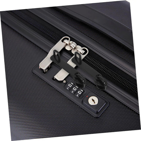 Explosion-Proof Zipper Pull Replacement Kit For Luggage And Suitcases, 10-Pack Nylon Puller Heads, showing installed on suitcase for travel security