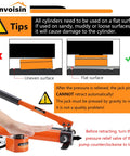 Bonvoisin 10T hydraulic cylinder jack, orange body with black handle, low-profile porta power for machinery