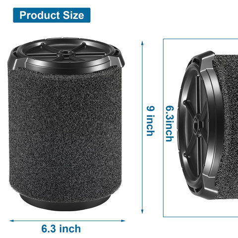 2 Pack VF7000 Replacement Filter For Wet Dry Vacuums Compatible With Ridgid 5-20 Gallon And Husky 6-9 Gallon, size 9x6.3 inches