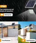 Ultra Bright 300W Solar Flood Light With 521 LEDs 24000LM IP66 Waterproof in rain, frost, and heat-resistant settings