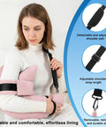 Person using Cooling Shoulder Surgery Pillow With Ergonomic Design For Postop Relief Side Sleeper Support Rotator Cuff Pain Relief