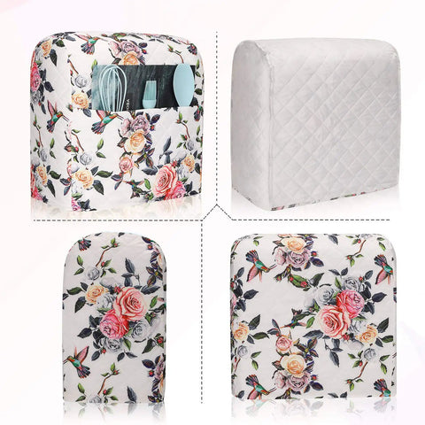 Stand Mixer Cover For 5 To 8 Quart Mixers Durable Quilted Polyester With Pockets Weatherproof Dustproof Shield with floral design