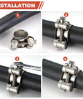 Installation steps of T Bolt Hose Clamp 17 To 19mm OD 304 Stainless Steel Pipe Strap Clamp Adjustable Heavy Duty Tube Clamp 4 Pack