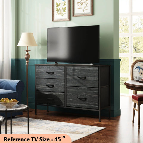 space saving dresser Roomy Five Drawer Fabric Dresser For Bedroom Storage✓