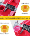 Spout Replacement Kit For Gas Cans 1/2, 5, 10 Gallon Easy Pour Nozzle Fits Most Cans Yellow HDPE fine and coarse thread caps
