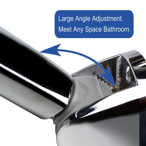 Close-up of On Wall Mount Shower Bracket For Handheld Shower Head With Height Adjustable Holder And Large Angle Adjustment