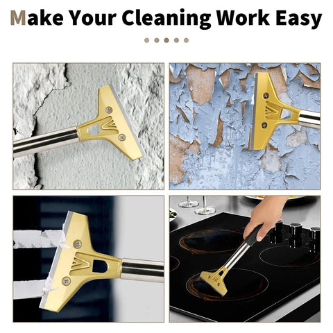 Heavy Duty 4 Inch Scraper Tool With Ten Extra Metal Blades For Paint Glue Gum Residue Removal Stickers Labels And Adhesive