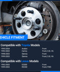 Front Wheel Bearing And Hub Assembly Set Of 2 For Toyota Camry 1992-2003 installed on vehicle, showing fitment details.
