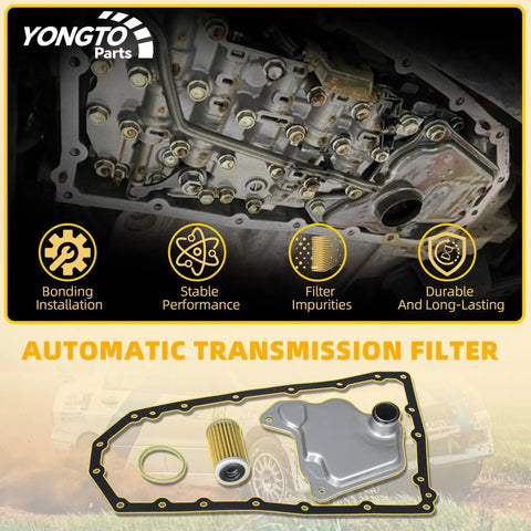 Direct Fit Automatic Transmission Filter And Oil Pan Gasket Kit For Nissan Altima Maxima Murano Pathfinder Juke And Infiniti QX60 2016-2017 Replace OE 19318012 33010-JF015 with components and features displayed