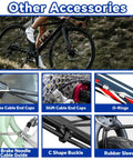 Image showing accessories in 103 Piece Universal Bike Brake And Shift Cable Kit With Stainless Line Cutter Including Brake Cables and End Caps.