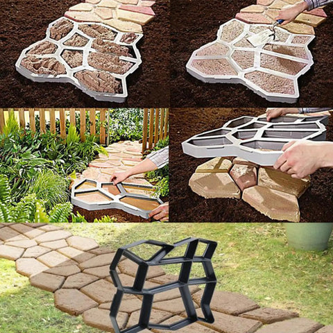 Large Reusable Concrete Molds For Paving Walkways And Stepping Stones DIY Friendly Time Saver Durable Polypropylene Cement Molds For Patio Lawn Garden Projects Easy To Use