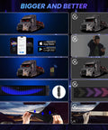2 Pack Devil Eyes LED Lights For Cars With Remote And Bluetooth App Control product features with truck and app display.