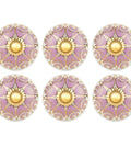 Light Pink Ceramic Cabinet Knobs Set of 10, Handmade Dresser Drawer Pull Handles with Antique Floral Pattern, 2.75 Inch Height