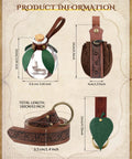 Product information for Rad Renaissance Belt Kit including dimensions of leather pouch, flask, and belt components.