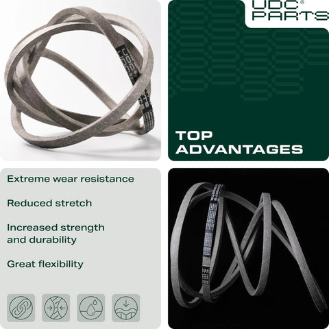 Beefed Up Replacement Mower Deck Belt 0.67 Inch Wide 152 Inch Long Aramid Cord For Hustler FasTrak 54 inch display