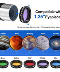 150mm Aperture Reflector Telescope For Adults With 750mm Focal Length Includes 5 Color Filters and eyepiece compatibility