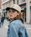 Woman wearing Lightweight Womens Cap With Low Profile Unstructured Fit Adjustable Buckle Six Ventilation Eyelets in city setting.