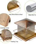 Built Tough Outdoor Hanging Bird Feeder With Waterproof Metal Build, Large 3.5Lb Capacity, Retro Oriental Style With Copper Detail