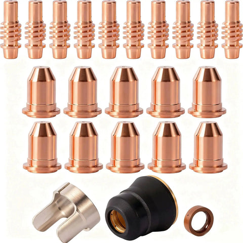 Titanium Plasma65 Compatible TI PC65 IPT 65 Plasma Cutter Consumables Kit with nozzles, electrodes, and cups for Plasma65 Series
