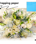 Blue Waterproof Floral Wrapping Paper Foldable 20 Sheets For Bouquets Party Decor And Gift Packaging Durable Plastic Flower Wrap