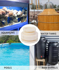 Image of ABS Bulkhead Fitting 3 Inch Double Thread Connector with aquariums, water tanks, pools, and rain barrels.