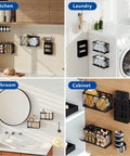 4 Pack No Drill Cabinet Door Lid Organizer For Plastic And Tumbler Lids Wall Mounted Kitchen Storage With Magnetic Straw Holder in various uses.