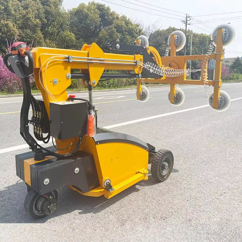 Bad Boy Heavy Duty Mobile Electric Vacuum Suction Cup Cart With Aluminum Frame For Glass Installation and Industrial Assembly Lifting Handles, angled view.