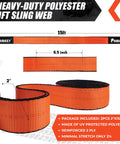 Heavy Duty Lift Sling Straps 2x15Ft Pack 18800 Pound Capacity Eye To Eye Nylon Rigging Straps For Hoists And Recovery