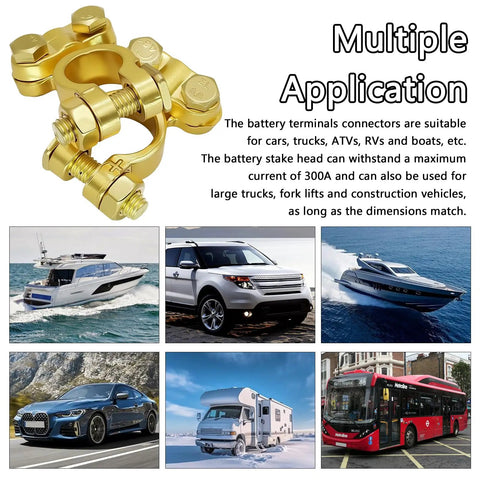 Brass Battery Terminal Connector Clamps Kit For Top Post Terminals Marine Car Boat RV Battery Protectors durable terminals with nuts and screws