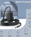 All-In-One 15V 1A 15W AC Power Adapter With 10 Interchangeable Tips Universal Charger For Laptops Routers Cameras Modems And Small Gear Under 15V 1A UL Listed Safe Switching Power Supply Compact Travel Ready black adapter with cable and plug, multi-protection