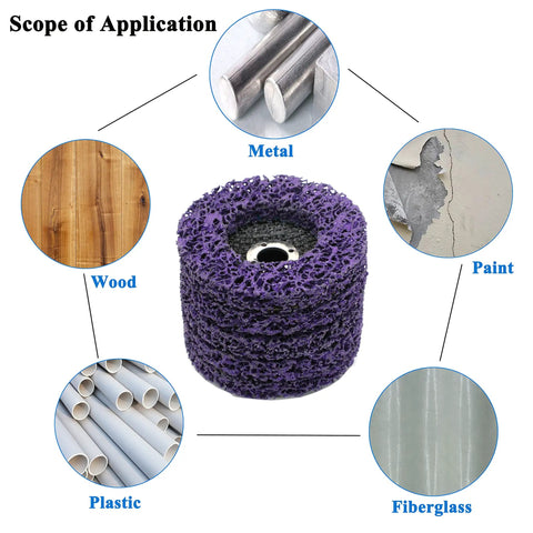 Rust Remover Wheel For Paint And Oxidation Removal, Poly Strip Cup Wheel Disc Abrasive For Angle Grinder, 4 Inch, 60 Grit, 5 Pack, Ideal For Auto Body, Wheels, Metal Working, Stripping Rust And Coatings