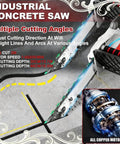 Beast Mode Concrete Chainsaw For Walls And Surfaces Handheld Cutter with cutting depth details and all copper motor